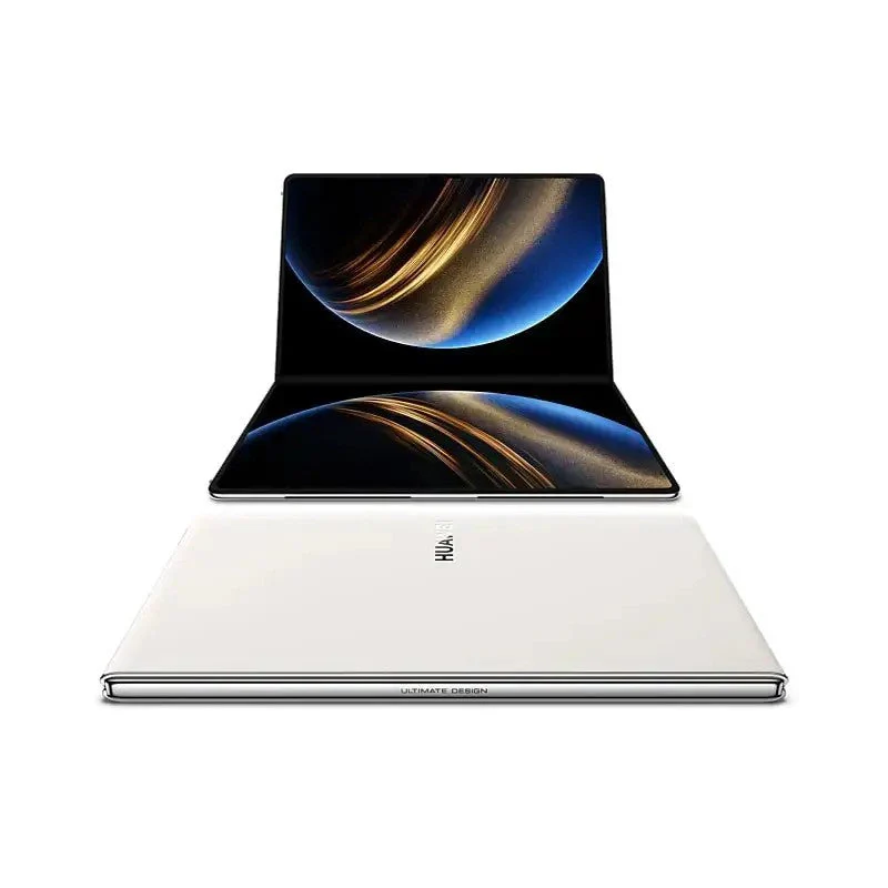 Laptop flexible con pantalla OLED grande, abierta y cerrada